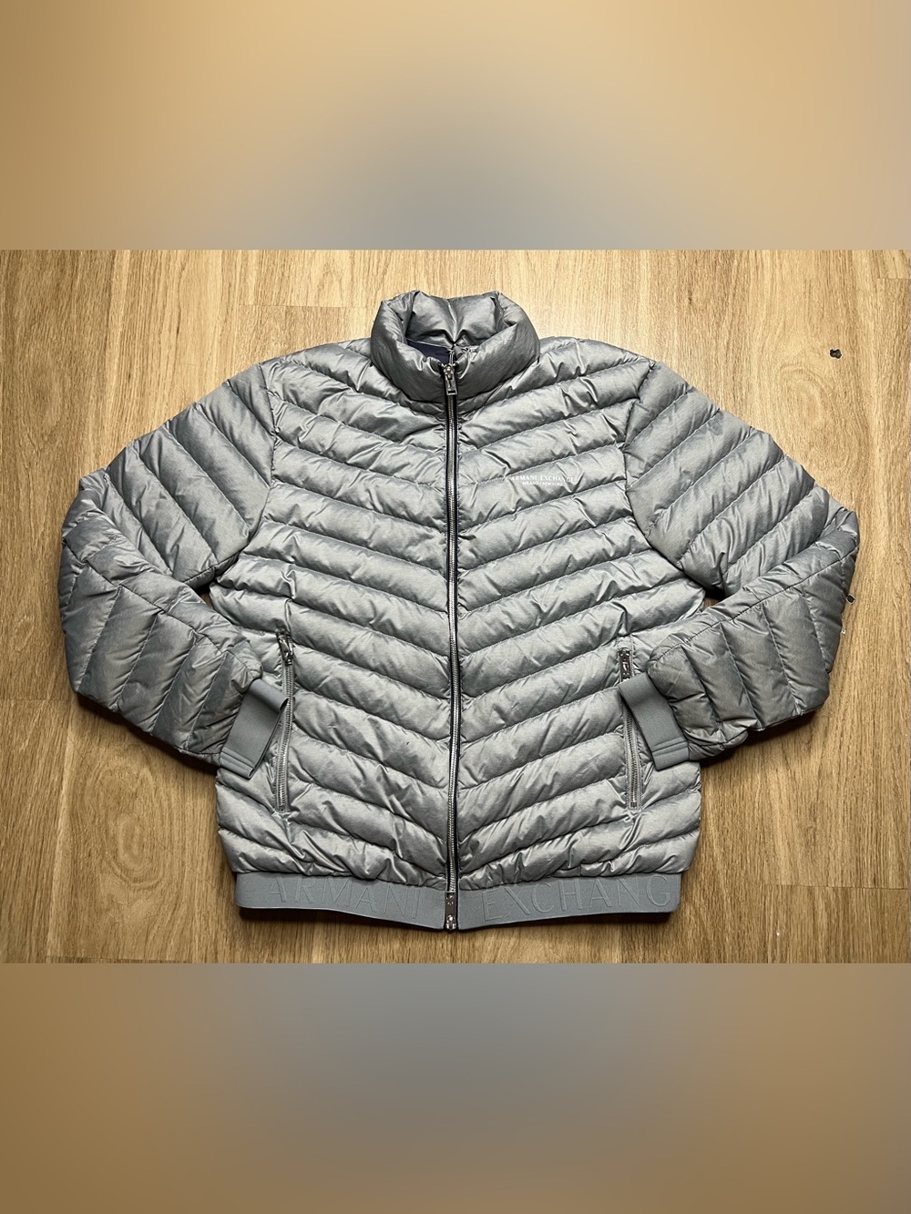 ARMANI EXCHANGE Men's Quilted Down Milano/New York Logo Jacket Sz M
